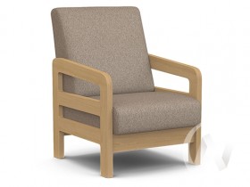Кресло отдыха Вега-34 (бук лак/UNO CARAMEL) в Саянском - sayanskij.katalogmebeli.com | фото