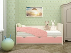 Кровать Бабочки 1,6м (Розовый металлик) в Саянском - sayanskij.katalogmebeli.com | фото