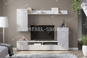 Мебель для гостиной МГС 4 (Белый/Цемент светлый) в Саянском - sayanskij.katalogmebeli.com | фото